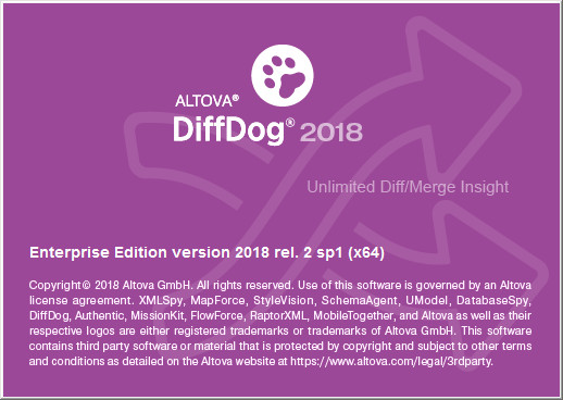 Altova DiffDog Enterprise 2018 версия 20.2.1 R2 SP1 и Портативная версия