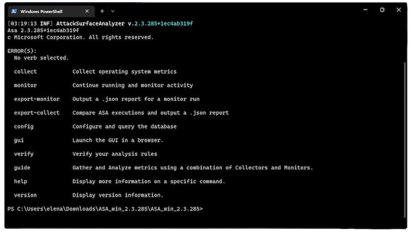 2.3.299 инструмента Attack Surface Analyzer