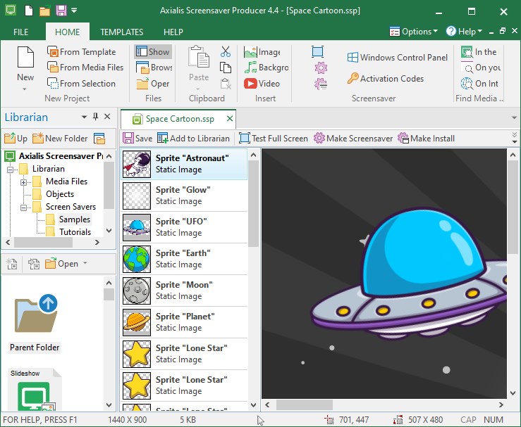 Axialis Screensaver Producer Pro версия 4.4.1.0