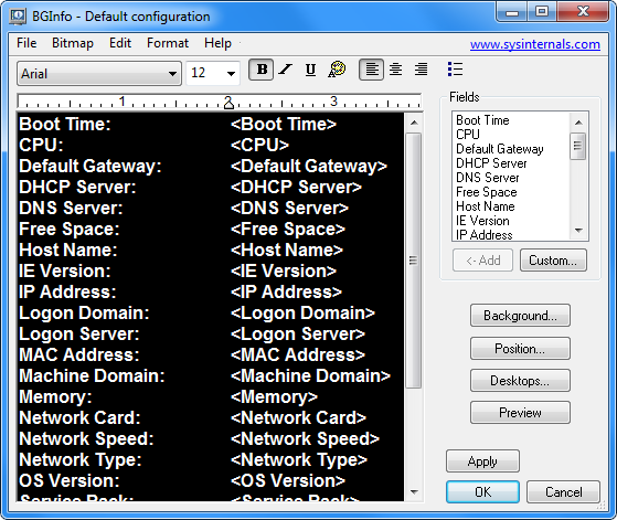 BgInfo версии 4.32
