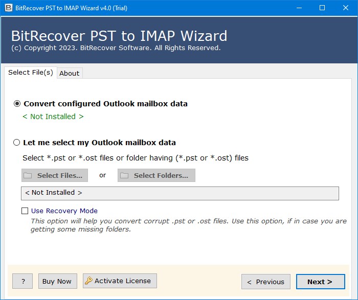 BitRecover PST to IMAP Migration Tool версии 4.0