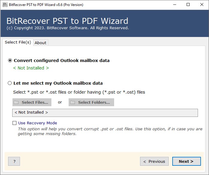 BitRecover PST в PDF Конвертер 8.6