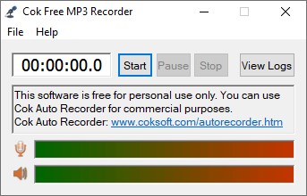 Cok Free MP3 Recorder версии 3.1