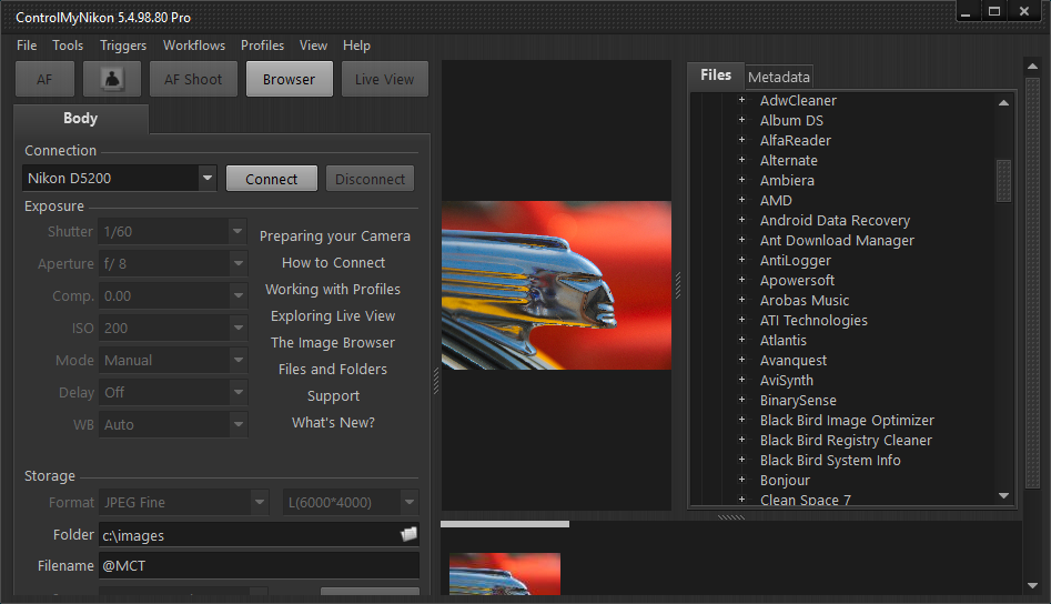 ControlMyNikon Pro версия 5.6.98.99