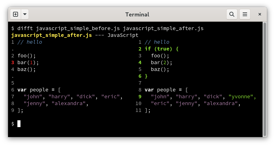 Difftastic версия 0.62.0