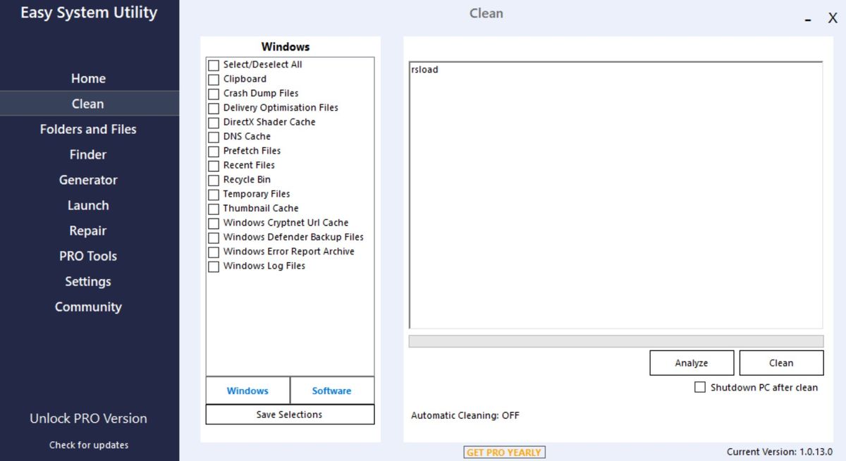 Утилита Easy System Utility Pro версии 1.1.18