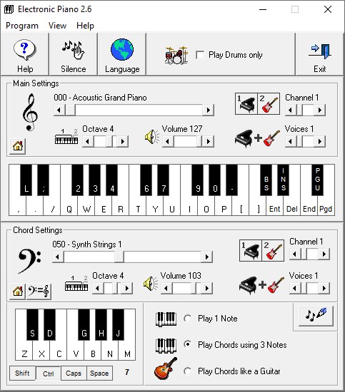 Электронное пиано 2.6