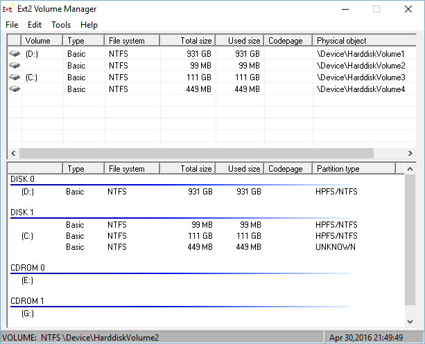 Ext2fsd версии 0.69 и бета-версия 0.70, релиз 3