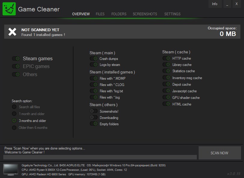 Game Cleaner версия 3.0.18 + Портативная версия