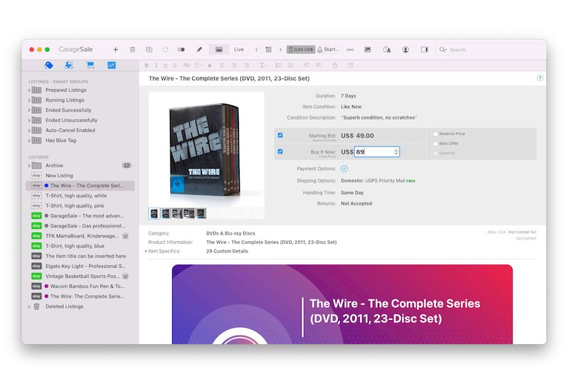 GarageSale версия 9.9.0 для macOS