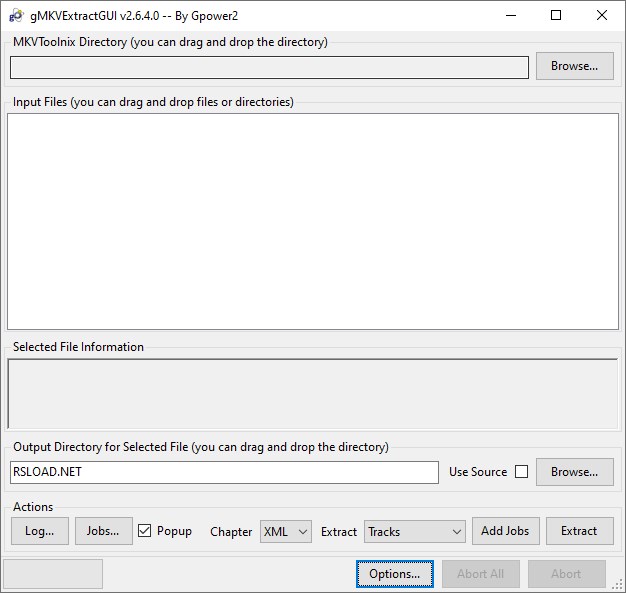 gMKVExtractGUI версии 2.7.0