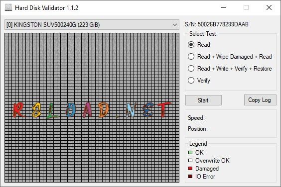 Проверка жесткого диска версии 1.1.2