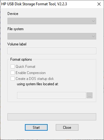 HP USB-дисковый форматировщик версии 2.2.3