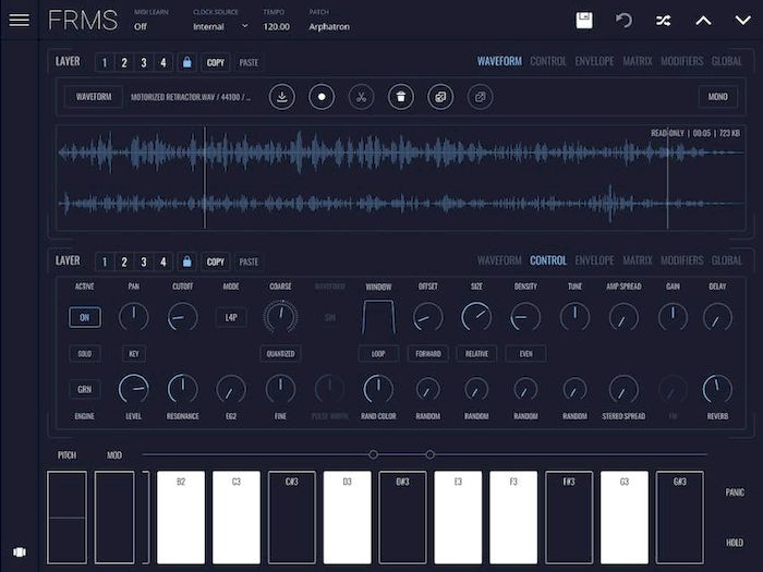 Imaginando FRMS Granular Synthesizer версия 1.10.0 для macOS