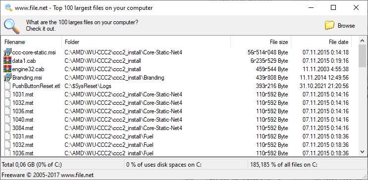 Largest Files Finder 1.4.0.0 Поиск крупных файлов