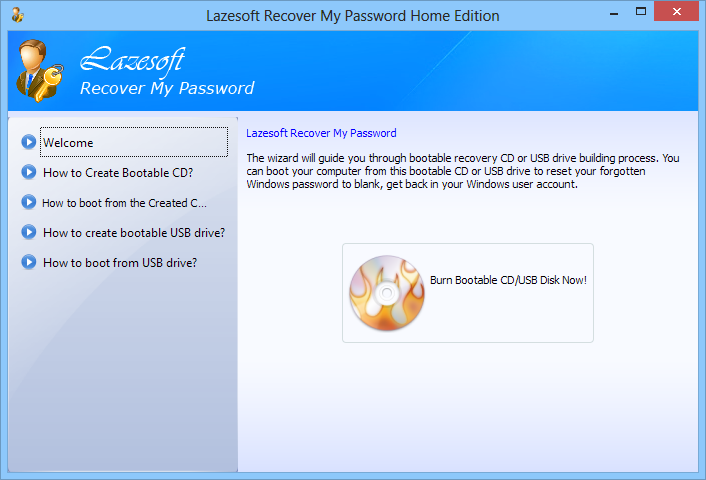 Lazesoft Recover My Password 4.8.1.1: Безлимитная, Профессиональная и Серверная версии