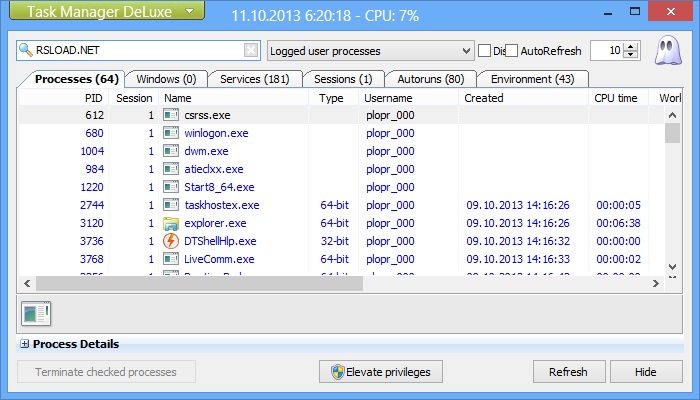 MiTeC Task Manager DeLuxe 4.8.7 для x64 + Портативная версия
