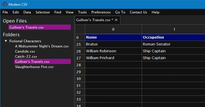 Modern CSV версия 2.1.1 для x64 на macOS