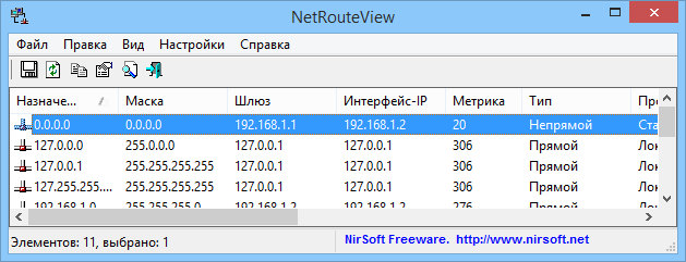 NetRouteView версия 1.40