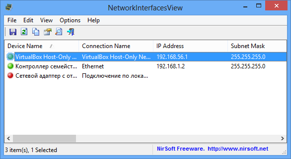 NetworkInterfacesView 1.30 для x64