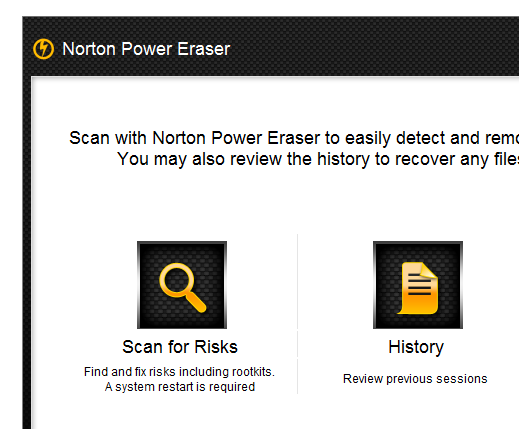 Norton Power Eraser версии 6.6.0.2153