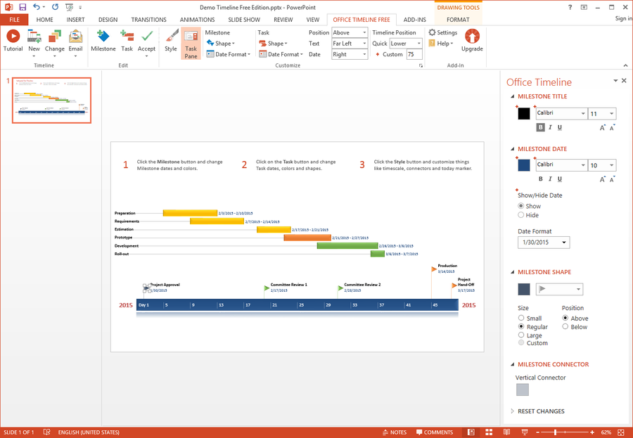 Office Timeline Pro версия 8.03.01.00