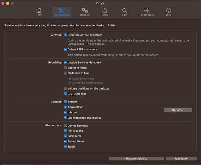 OnyX версии 4.3.1