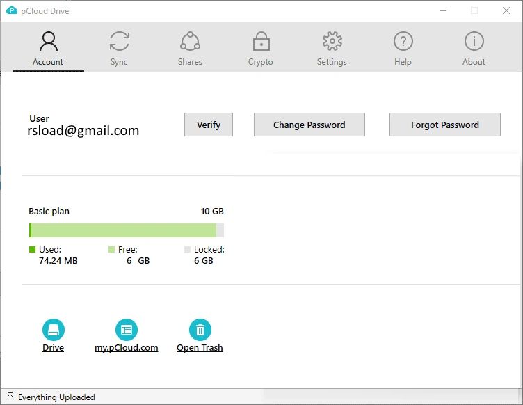 pCloud версия 4.1.0 для 64-разрядной системы