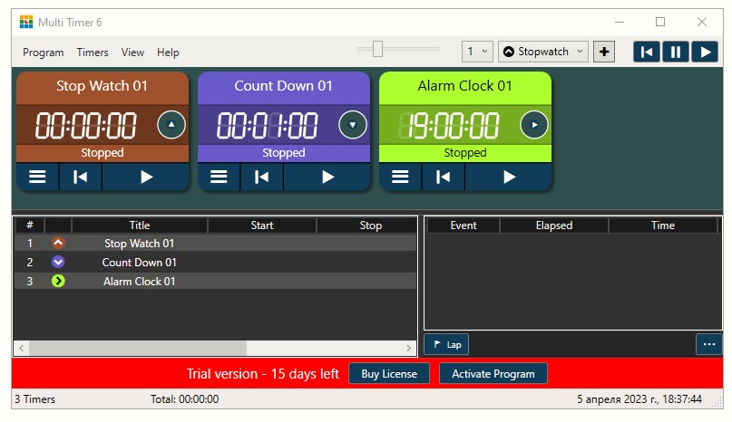 Мульти таймер 6.9: программирование и настройка