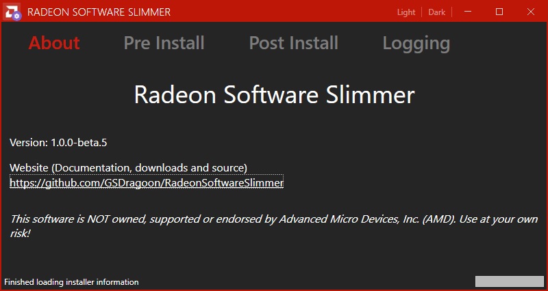 Slim версия Radeon Software 1.10.0