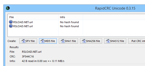 RapidCRC Unicode 0.3.38 для x64 + Портативная версия