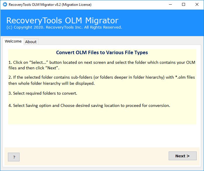 RecoveryTools OLM Migrator версия 9.2