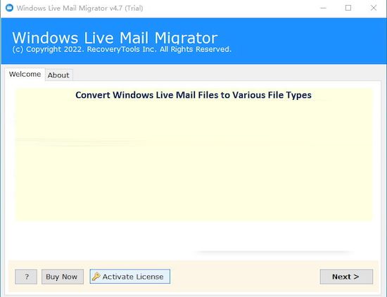 RecoveryTools Windows Live Mail Migration Tool версия 5.0