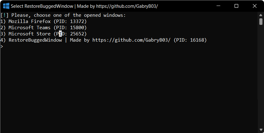 RestoreBuggedWindow v1