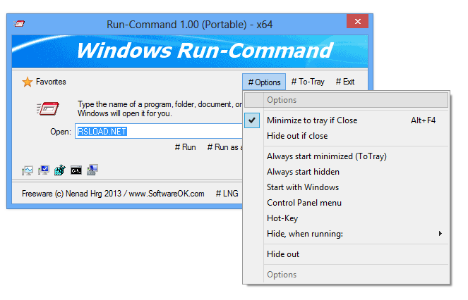 Run-Command 6.22: Доступная 64-битная портативная версия