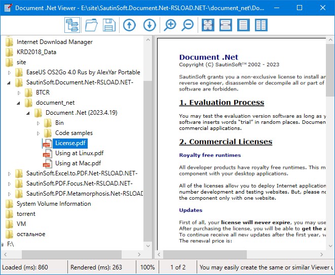 SautinSoft Document .NET версия 2023.4.19