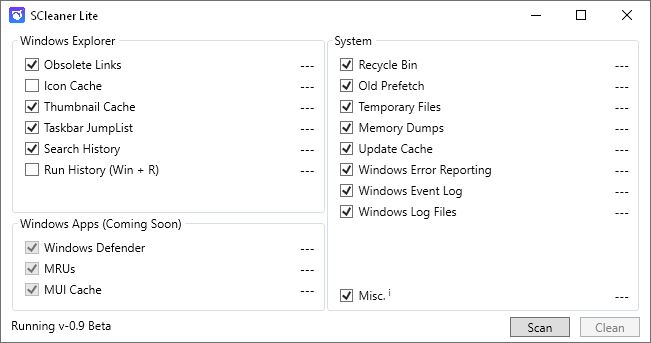 SCleaner версия 1.8