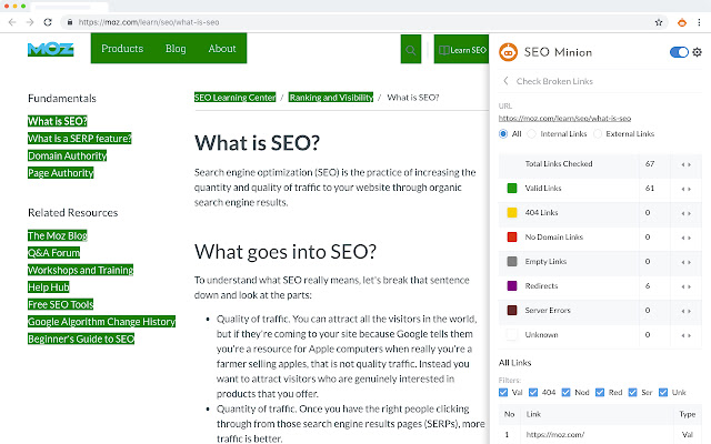 SEO Minion для Chrome версии 3.6