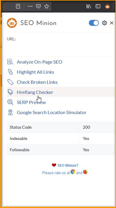 SEO Minion для Firefox версии 3.6