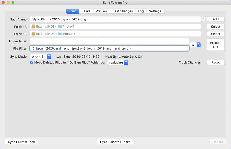 Sync Folders Pro версия 4.6.5 для macOS.