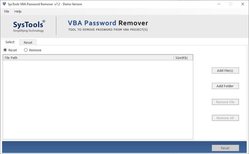 SysTools VBA Password Remover версия 7.2