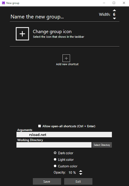 Taskbar Groups до версии 0.2.0