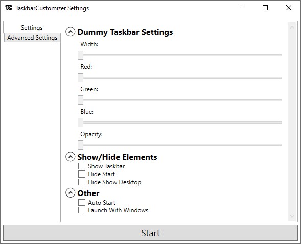 TaskbarCustomizer версия 0.1.18
