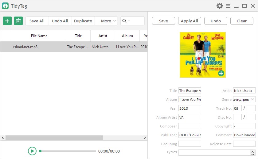 Редактор музыкальных тегов TidyTag версии 2.0.0