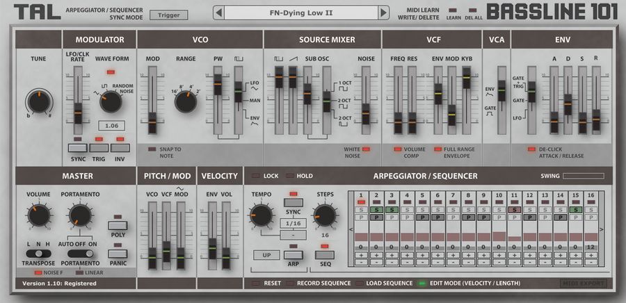 Togu Audio Line TAL-BassLine-101 версия 3.9.5 для MacOS и Linux