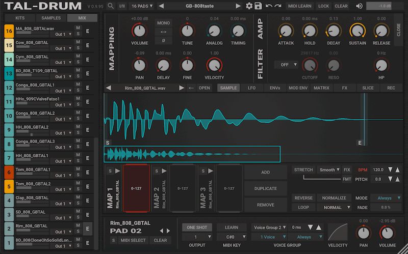 Togu Audio Line TAL-Drum версия 2.7.3 для macOS и Linux