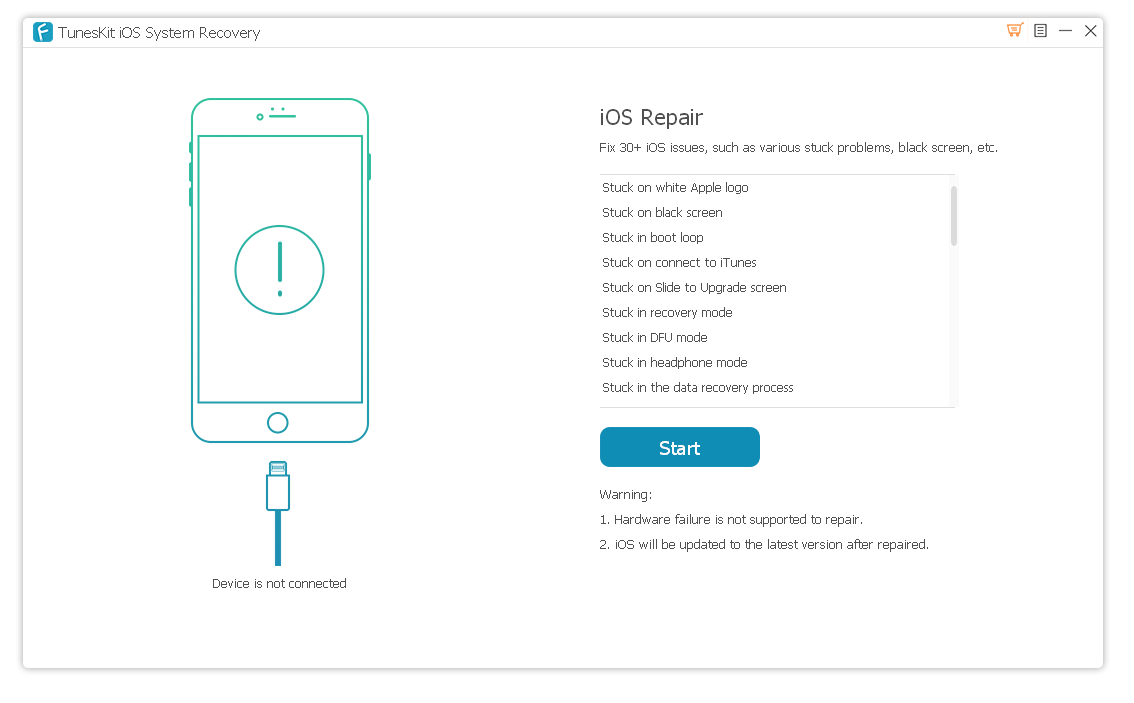 TunesKit iOS System Recovery версии 4.6.0.45 и 4.1.0.35 для macOS