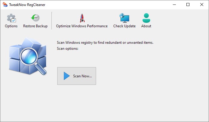 TweakNow RegCleaner версия 1.0.1