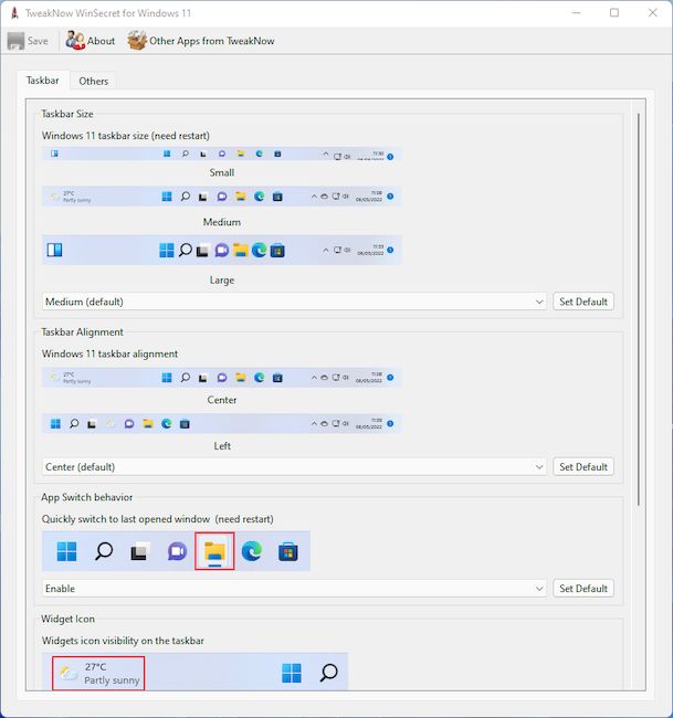 TweakNow WinSecret для Windows 11 версии 3.4 с портативной версией