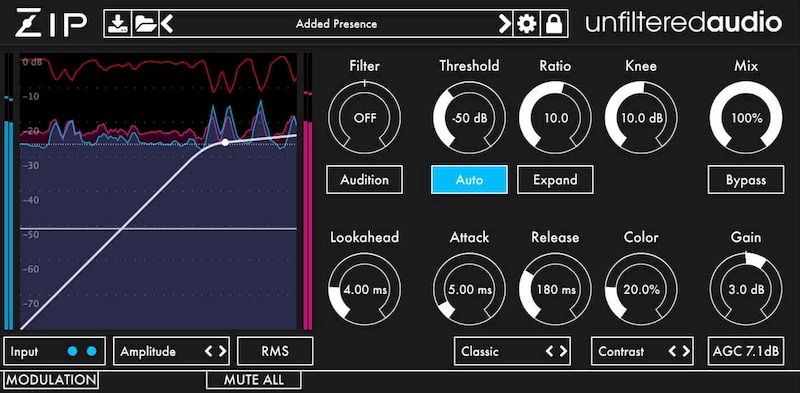 Unfiltered Audio Zip версия 1.4.1